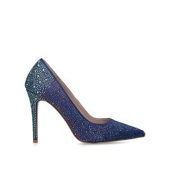 Lovebird - Blue Embellished Stiletto Heel Court Shoes