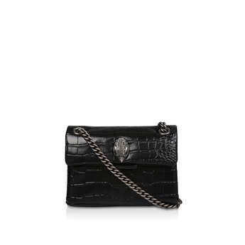 Mini Croc Kensington - Black Croc Leather Mini Bag