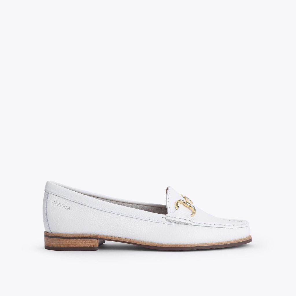Carvela Women's Loafers White Textured Click