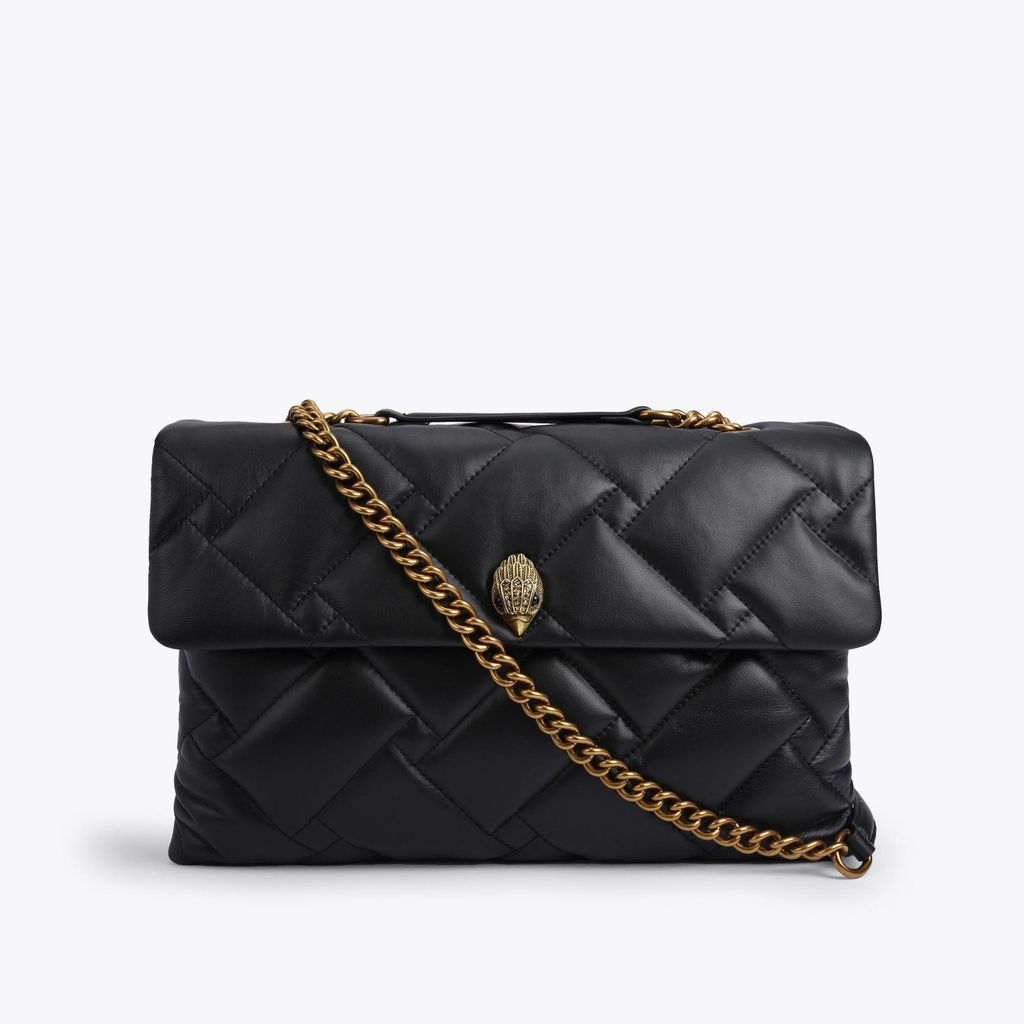 Women's Bag Black Leather Quilted Eagle Head Kensington Soft XXL Bag