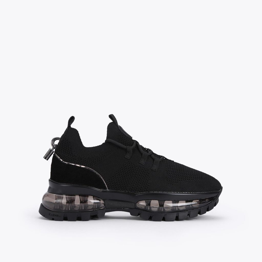 Lock Bubble - Black Knitted Sneakers