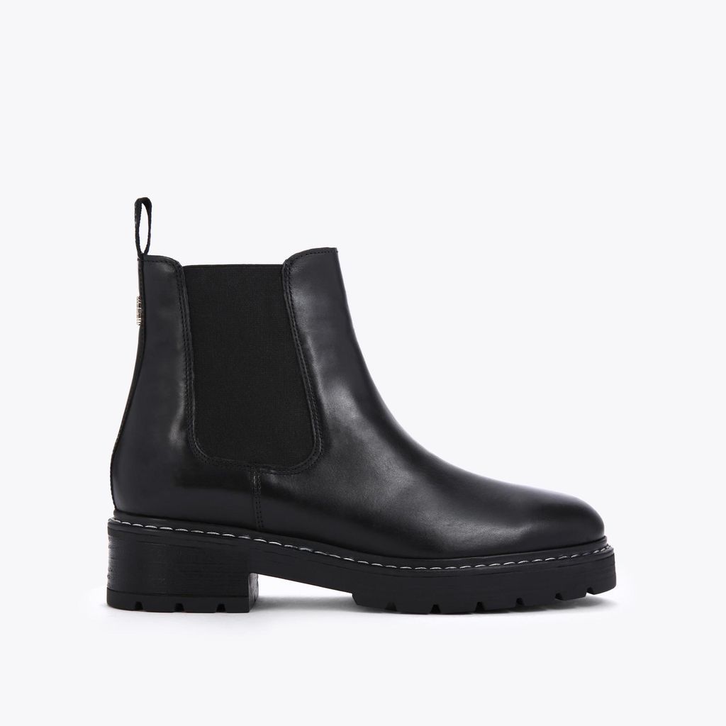 Taken - Black Leather Ankle Chelsea Boots
