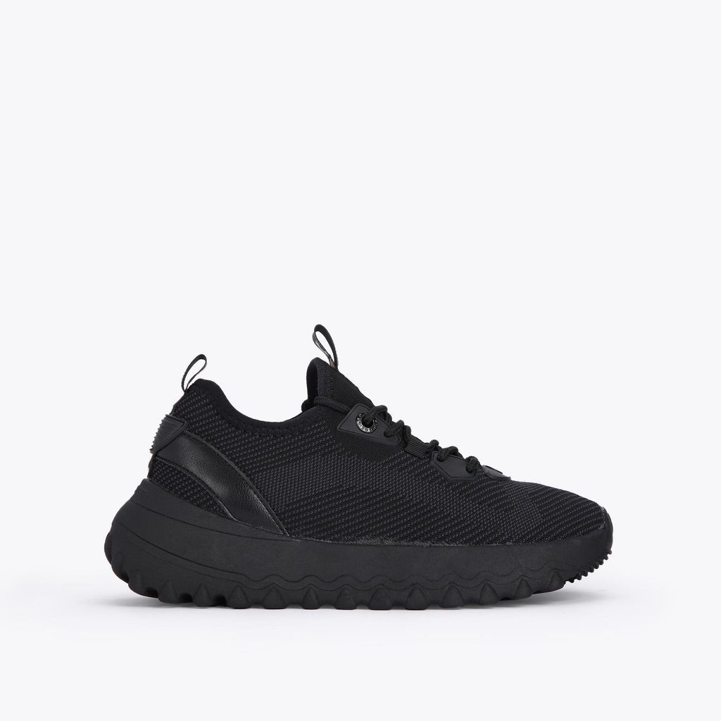 Lowell Knit - Black Fabric Lace Up Sneakers