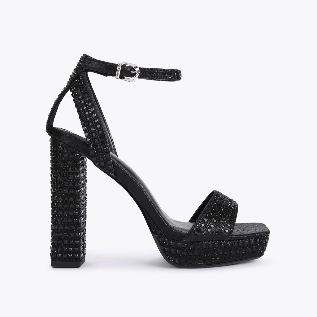 Women's High Heels Black Jewelled Kianni Platform