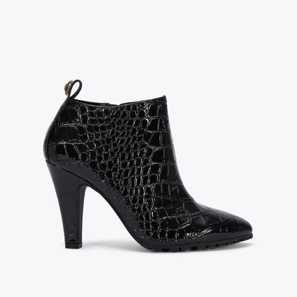 Women's Ankle Boots Black Croc Print Shoreditch
