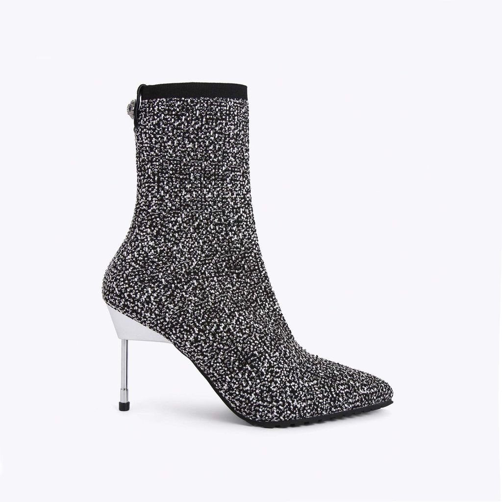 Women's Ankle Boots Silver Fabric Barbican