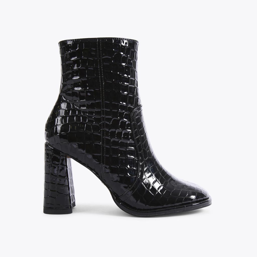 Women's Ankle Boot Croc Embossed Black Timber