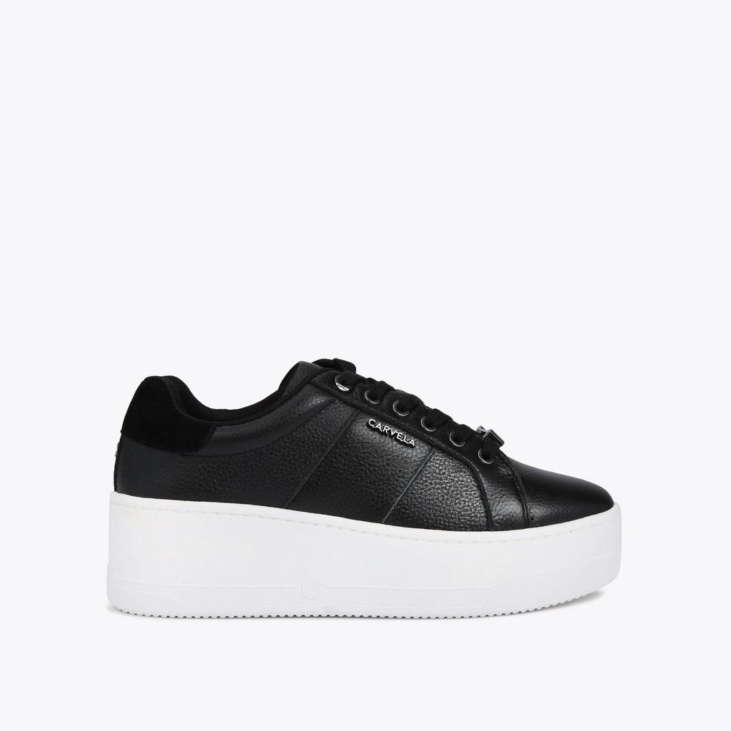 Women's Trainers Black Leather Sneaker Connected