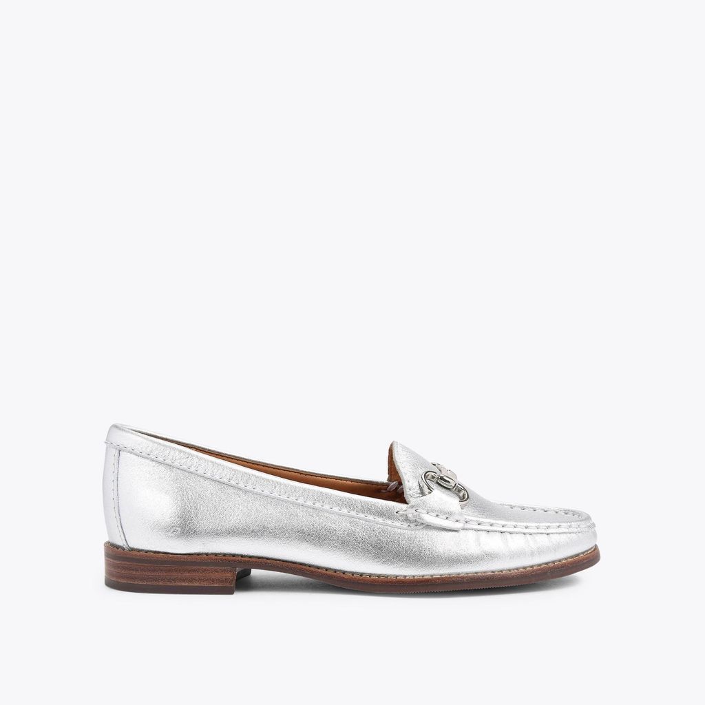 Carvela Women's Flat Shoes Silver Leather Click 2