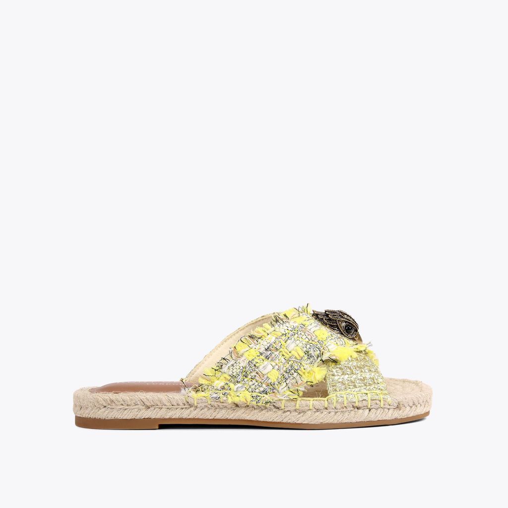 Women's Flat Sandals Yellow Fabric Kensington Espadrille