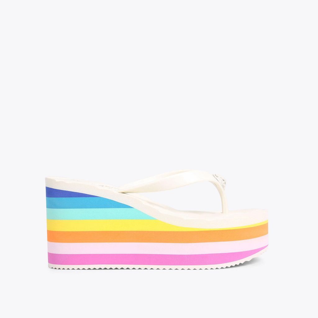 Women's Flip Flop Sandals White Combination Kensington