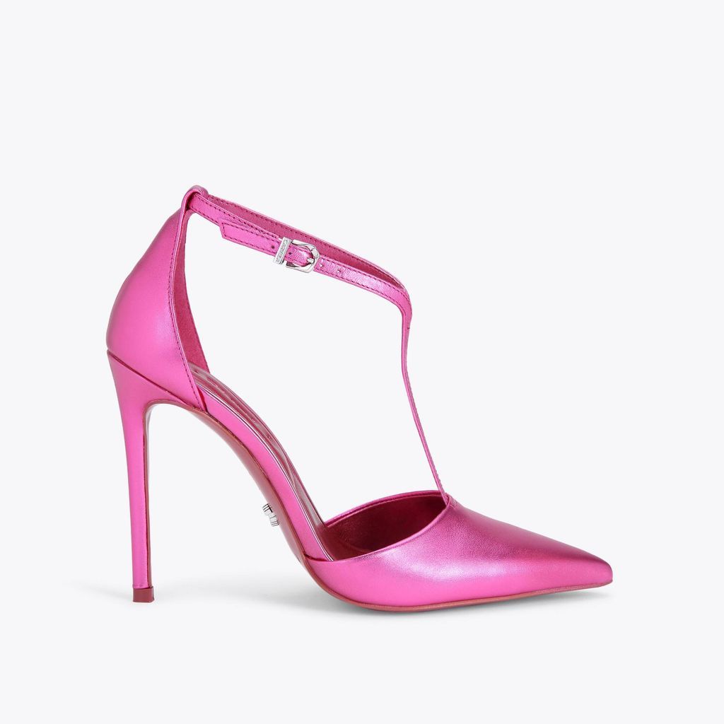 Women's Heels Pink Metallic Leather Vanity Court 110