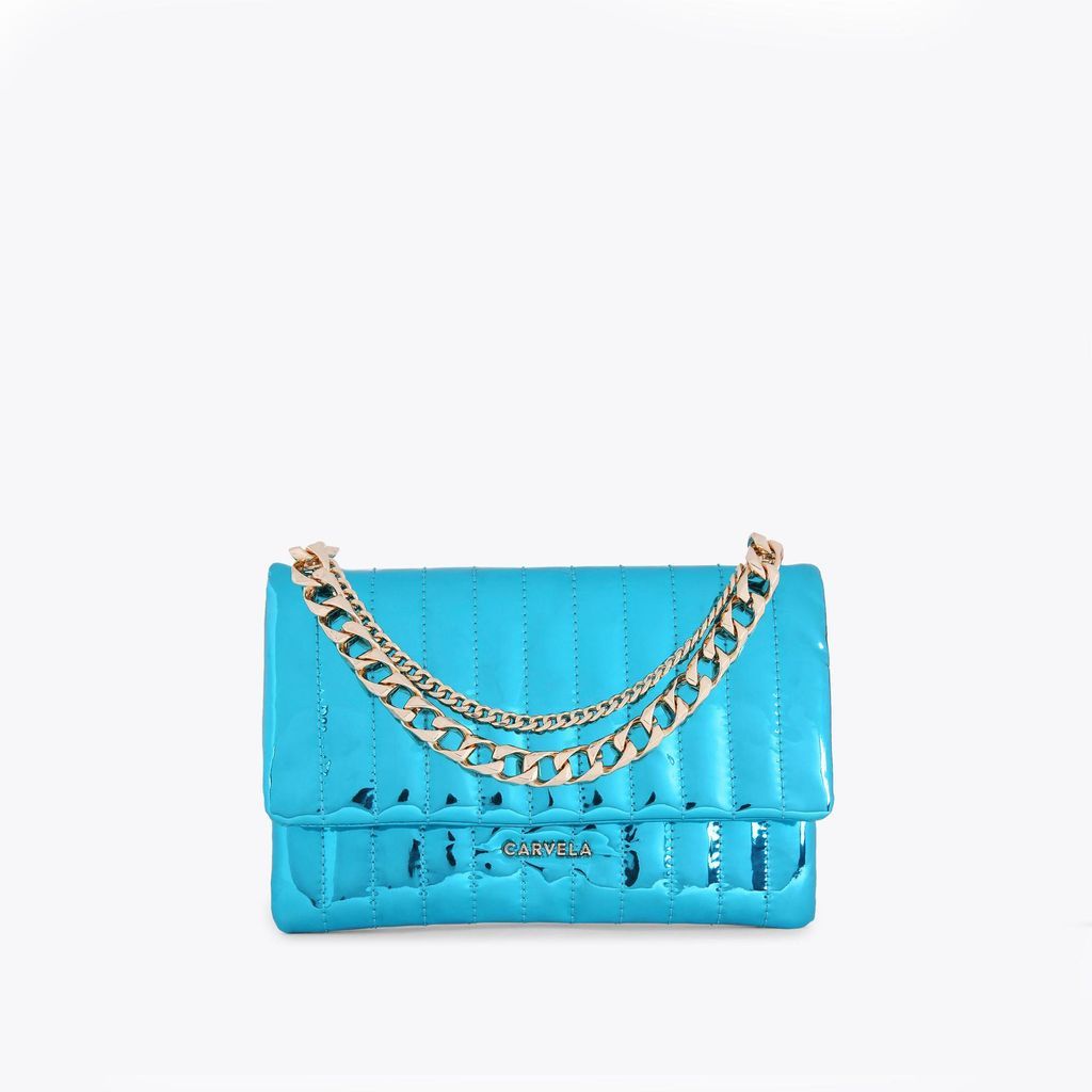 Women's Clutch Bag Turquoise Metallic Synthetic Rebel