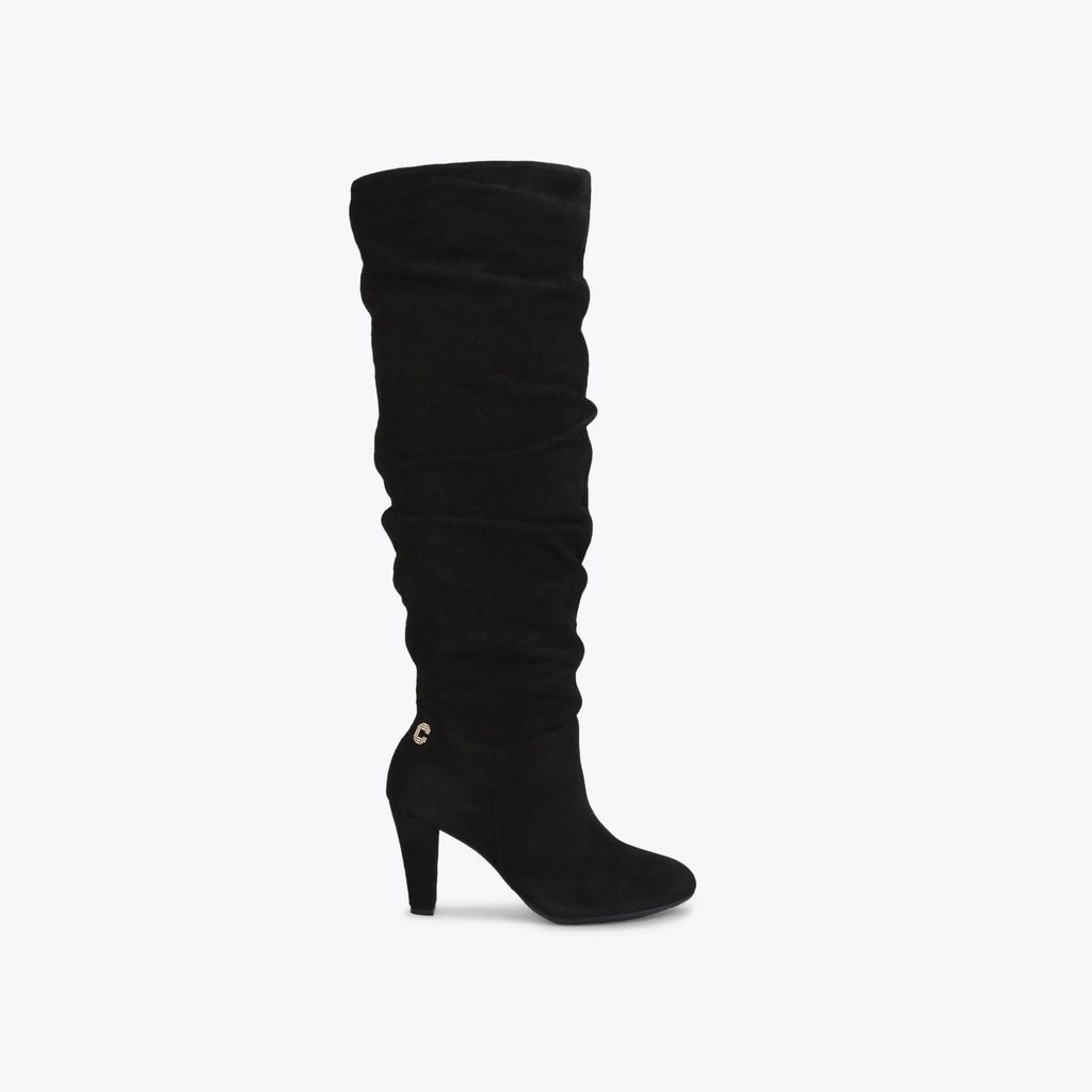Rita Knee - Black Suede Knee High Boots