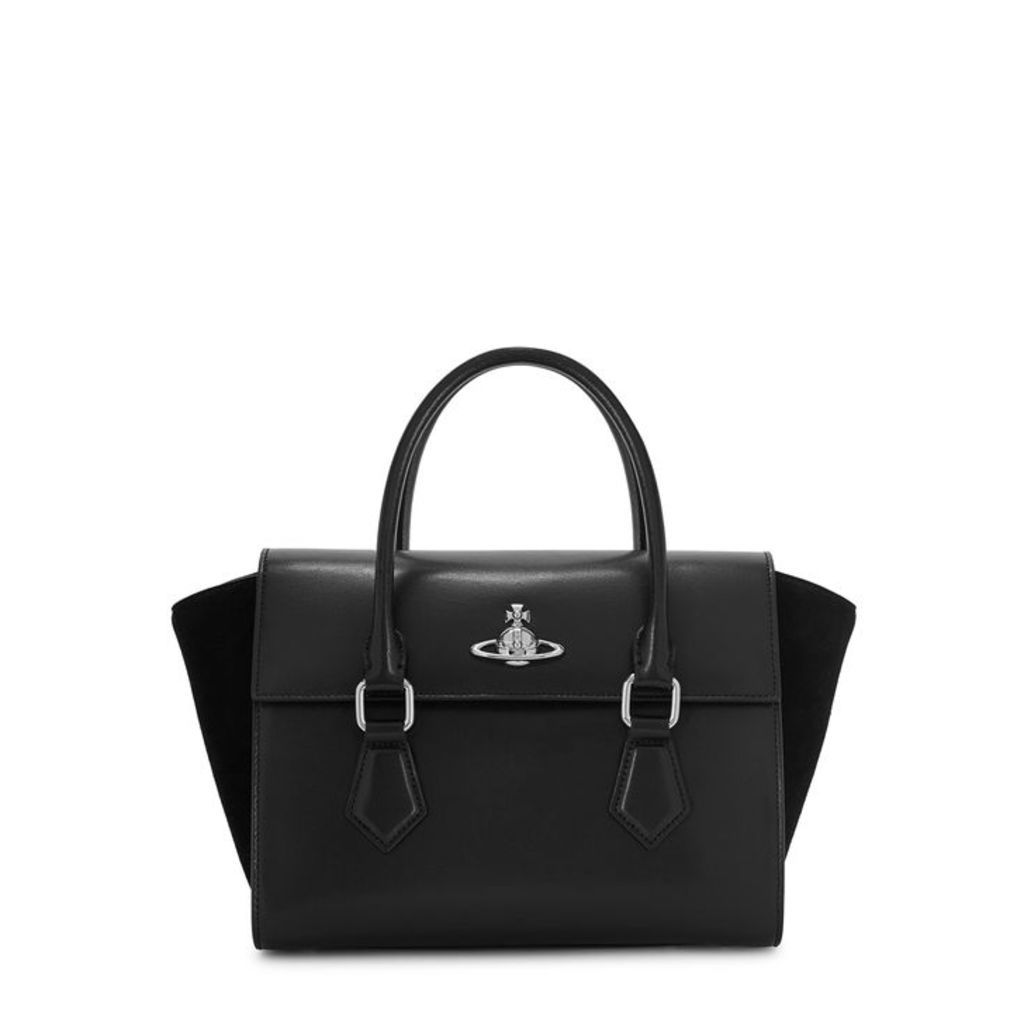 Vivienne Westwood Matilda Black Leather Top Handle Bag