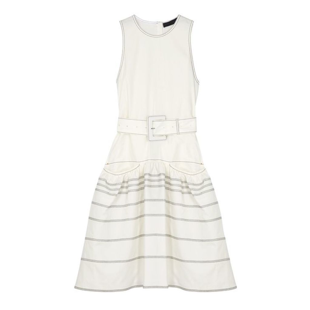 Proenza Schouler White Belted Cotton-twill Dress