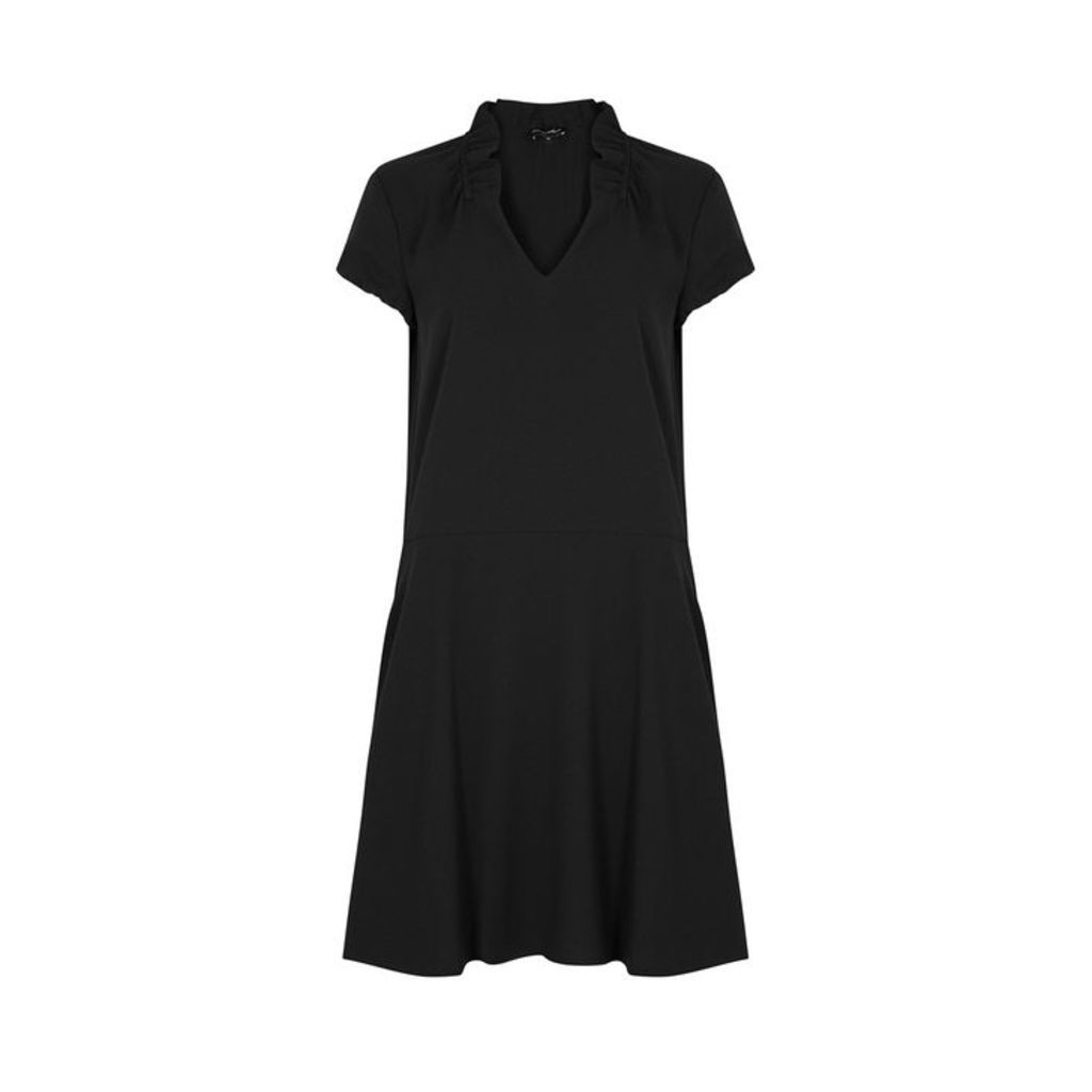 Emporio Armani Black Ruched Crepe Dress