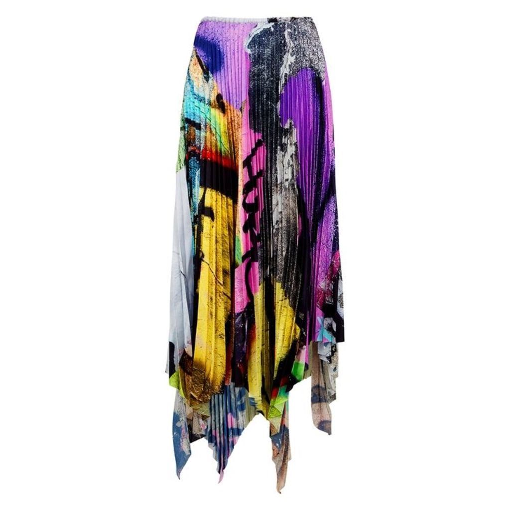 Marques' Almeida Printed Satin Midi Skirt