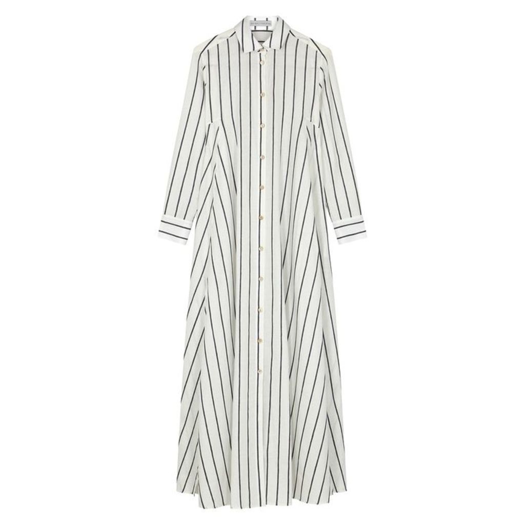 Palmer//harding Casablanca White Cotton-blend Shirt Dress