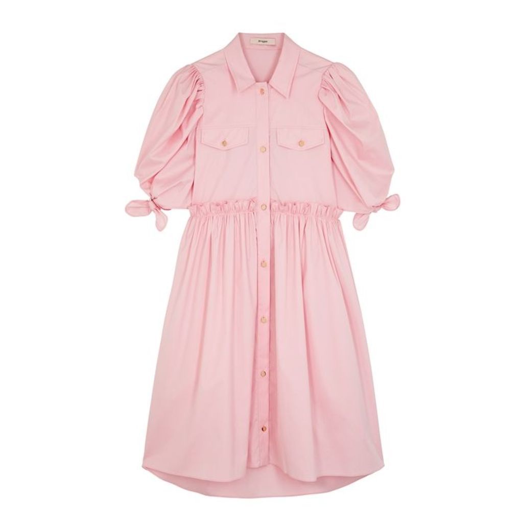 Brøgger Ally Pink Cotton-blend Shirt Dress