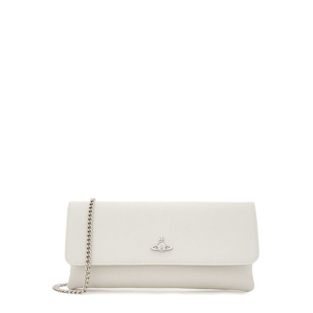 Vivienne Westwood Victoria Off White Leather Clutch
