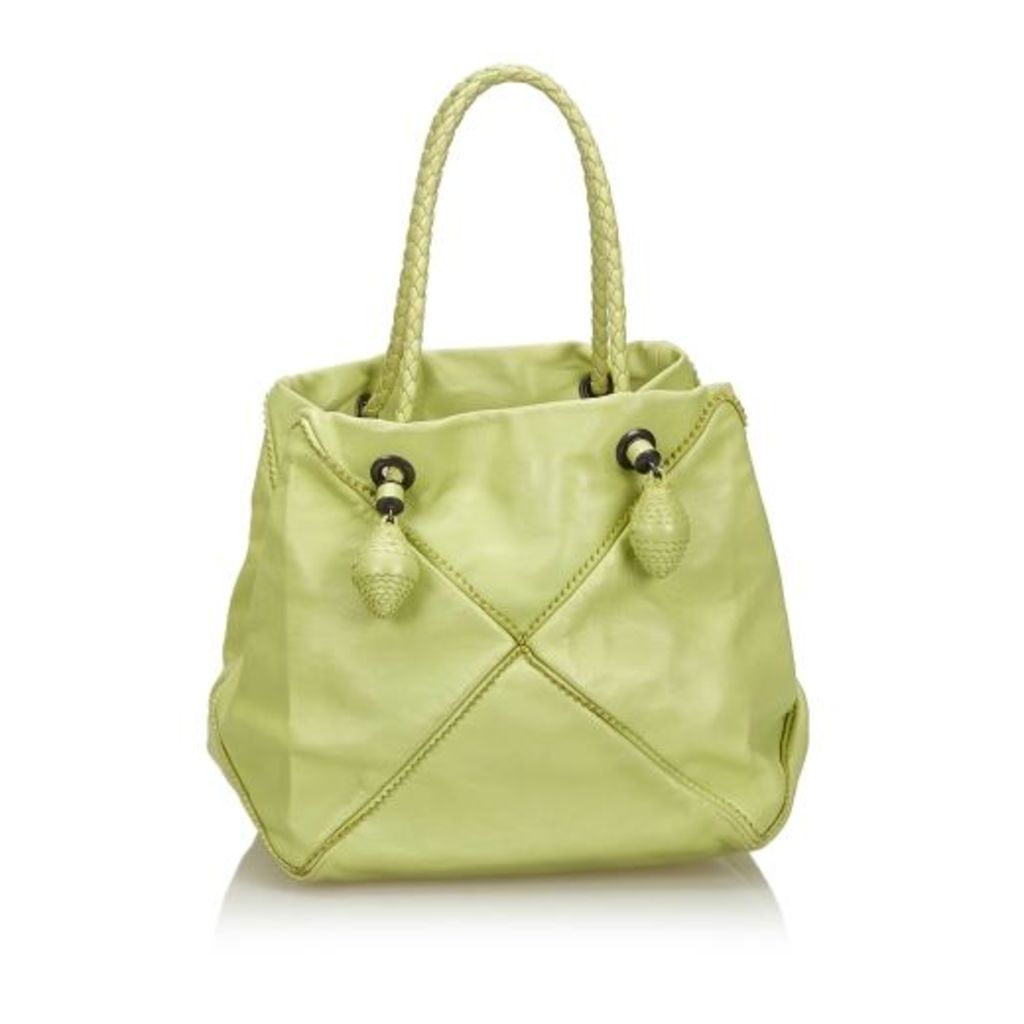 Bottega Veneta Green Leather Handbag