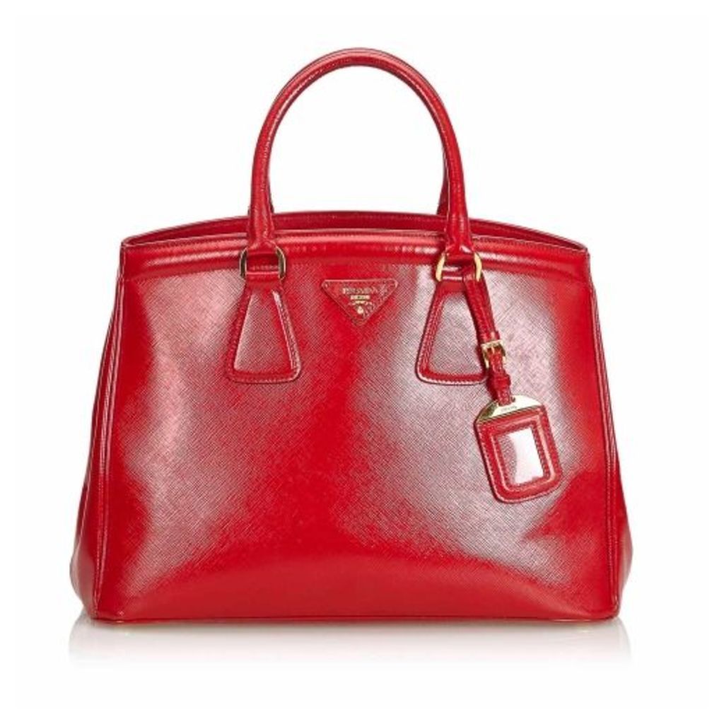 Prada Red Saffiano Lux Handbag