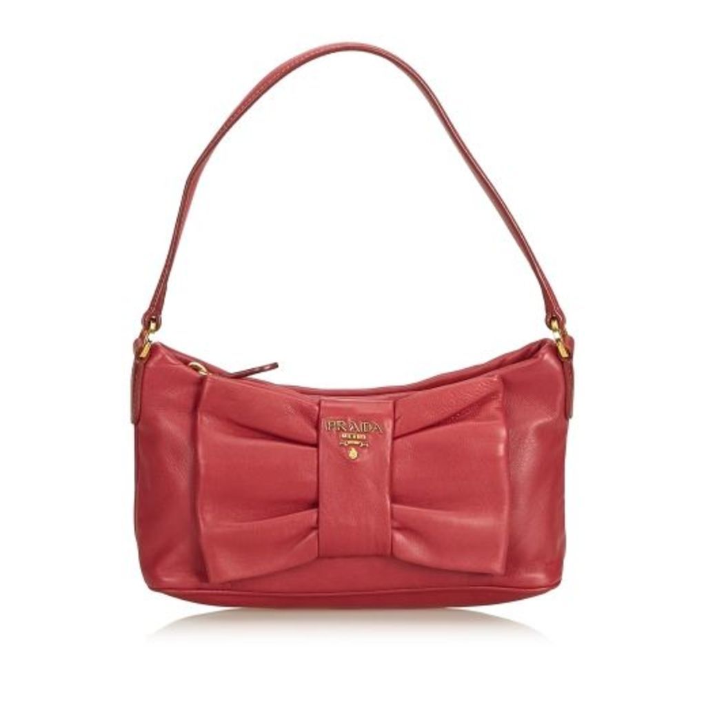 Prada Pink Leather Bow Baguette