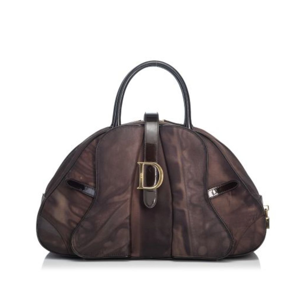 Dior Brown Marbled Saddle Dome