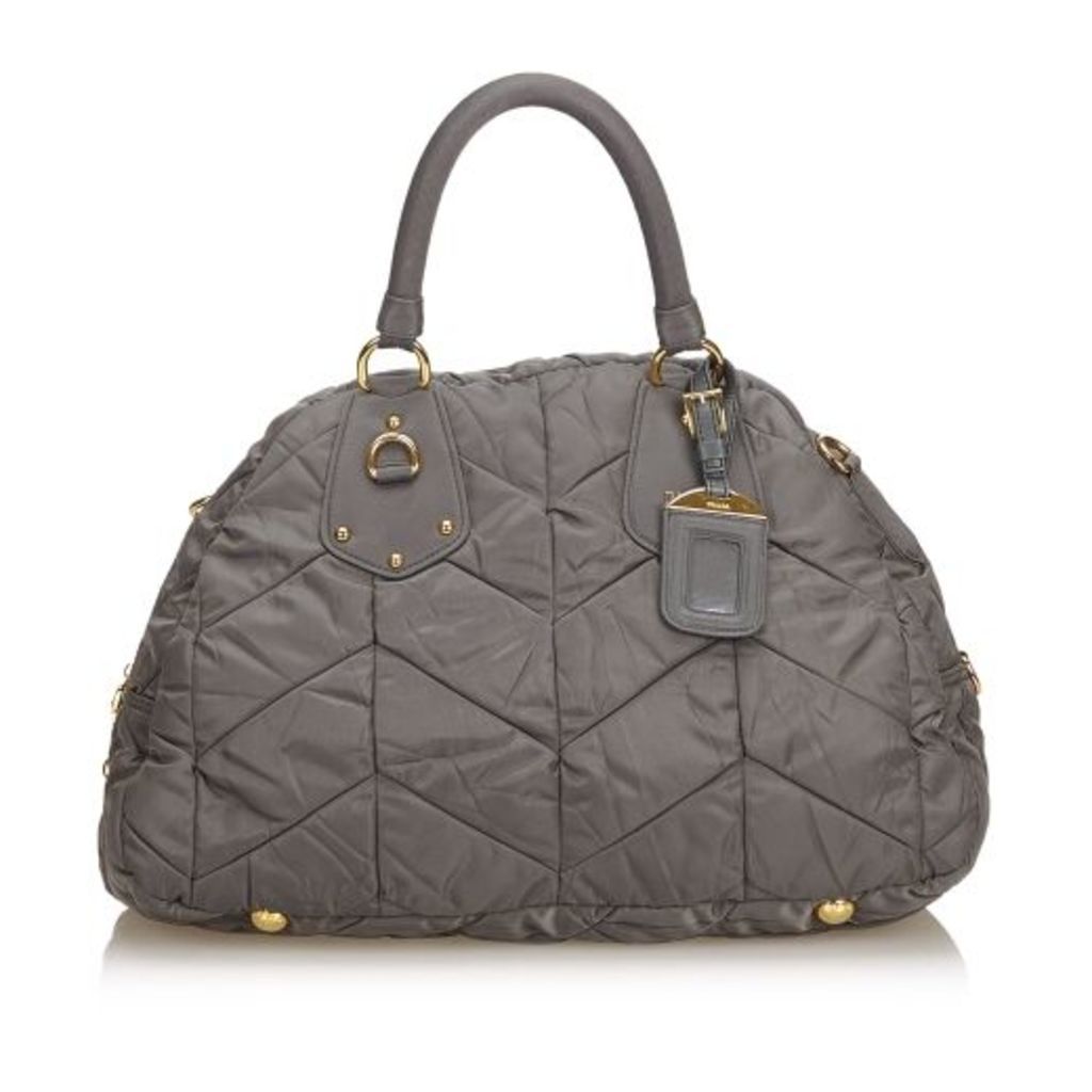 Prada Gray Quilted Nylon Handbag