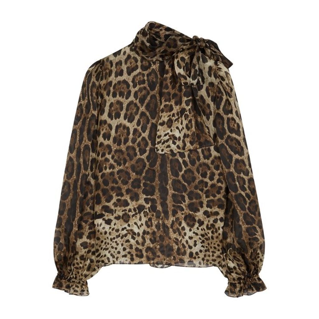 Dolce & Gabbana Leopard-print Silk Blouse