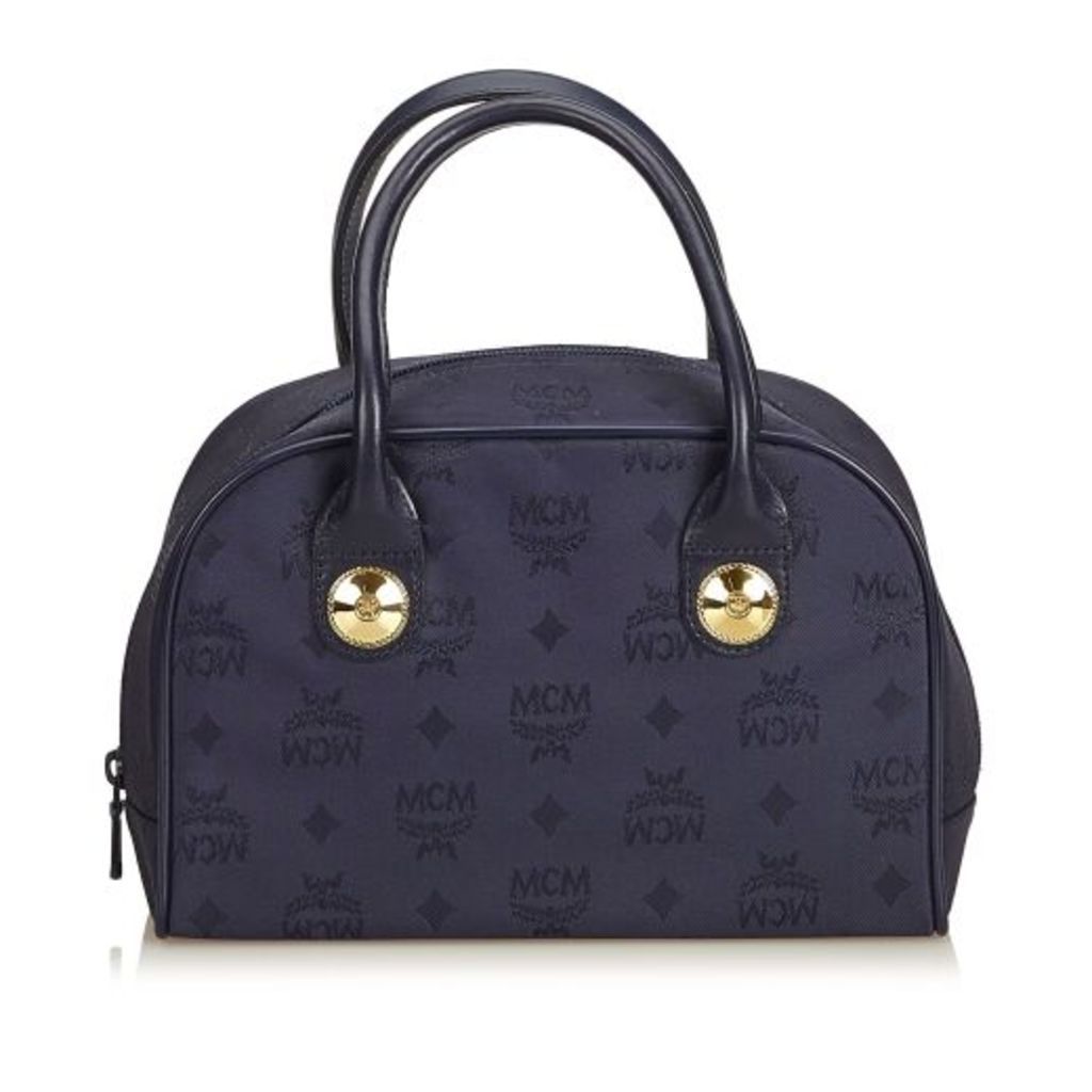 MCM Blue Nylon Visetos Handbag