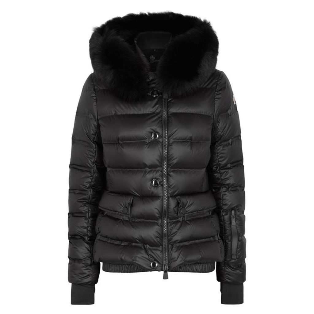 Moncler Grenoble Black Fur-trimmed Shell Jacket