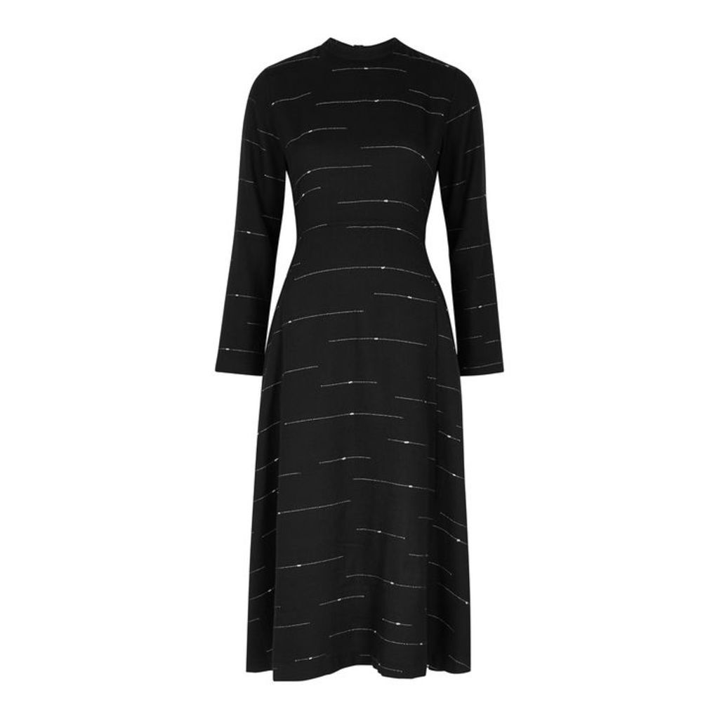 Bodice Black Slubbed Wool Dress