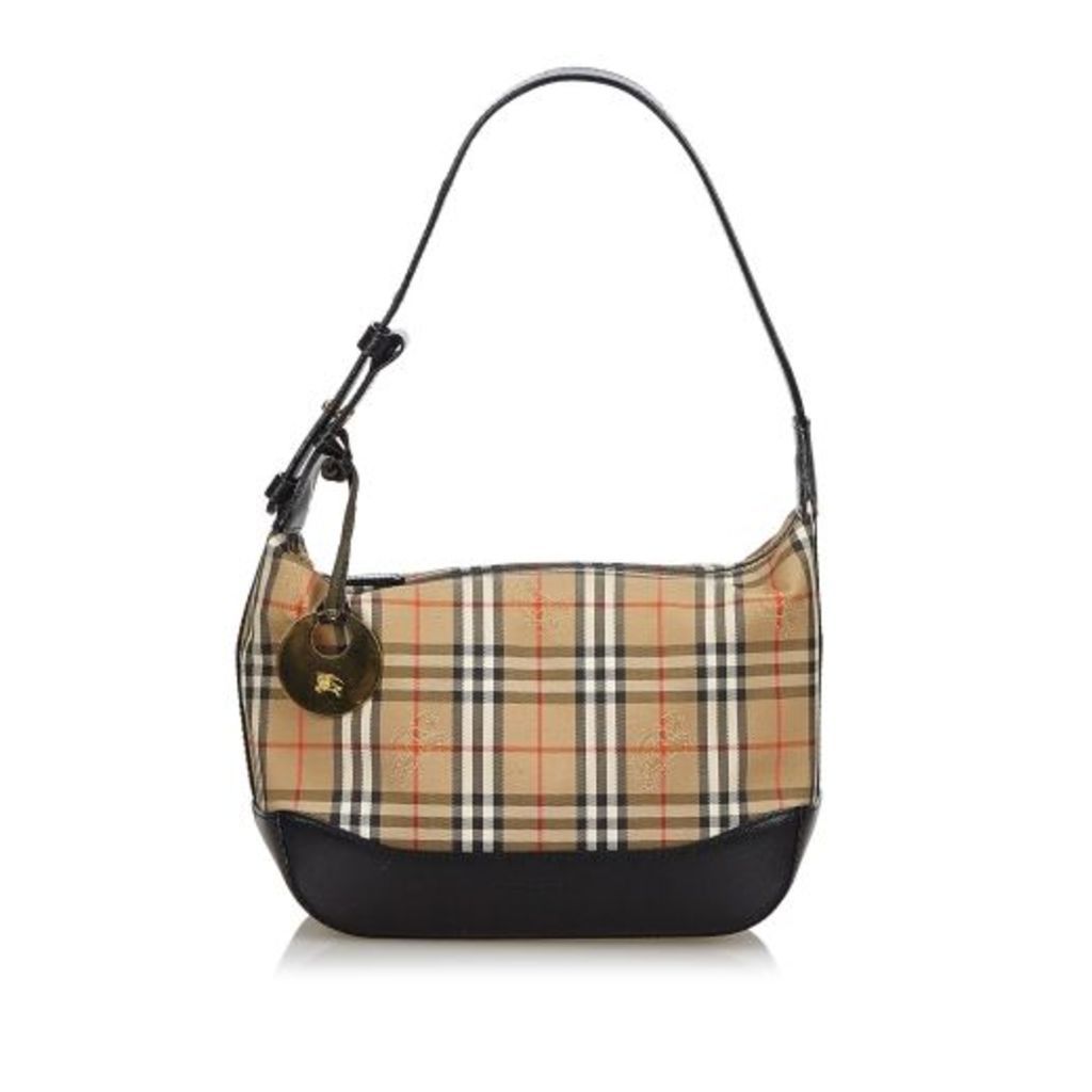 Burberry Brown Haymarket Check Canvas Shoulder Bag