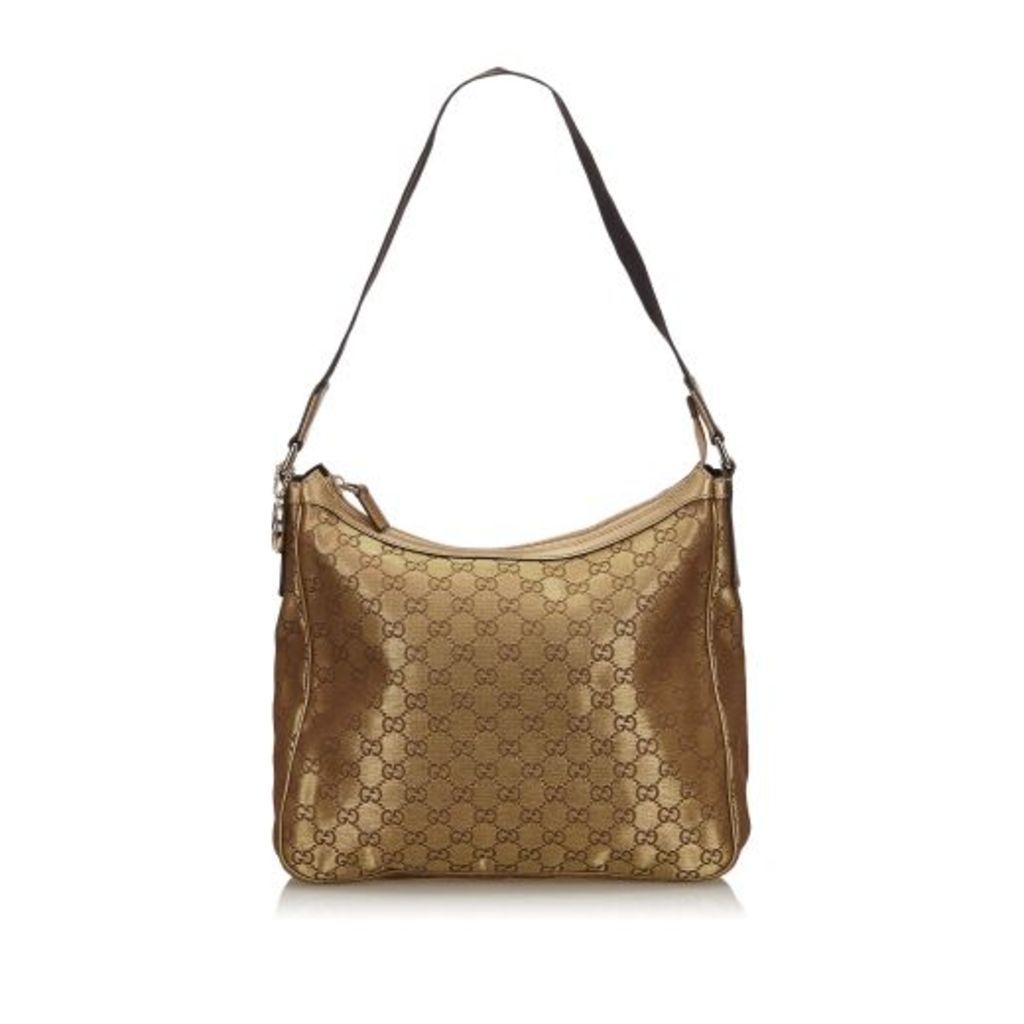 Gucci Gold Metallic Gg Canvas Shoulder Bag