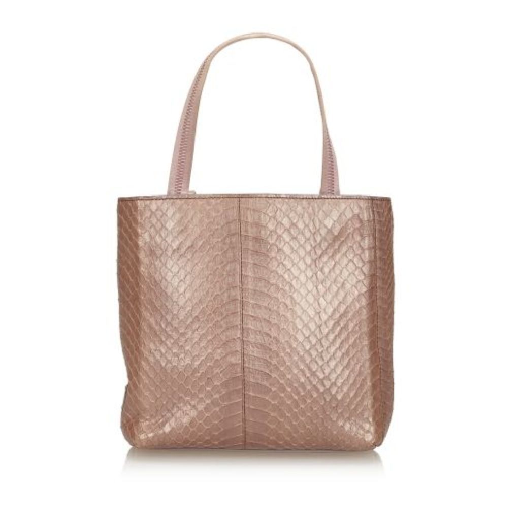 Prada Pink Python Leather Tote Bag