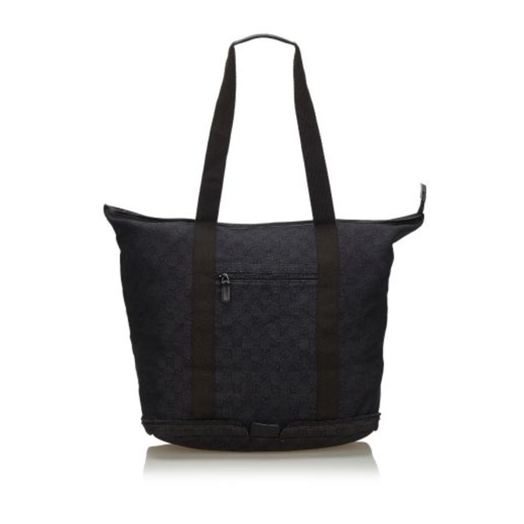 Gucci Black Gg Canvas Collapsible Tote Bag