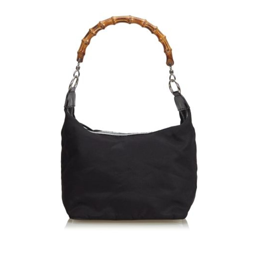 Gucci Black Bamboo Nylon Handbag