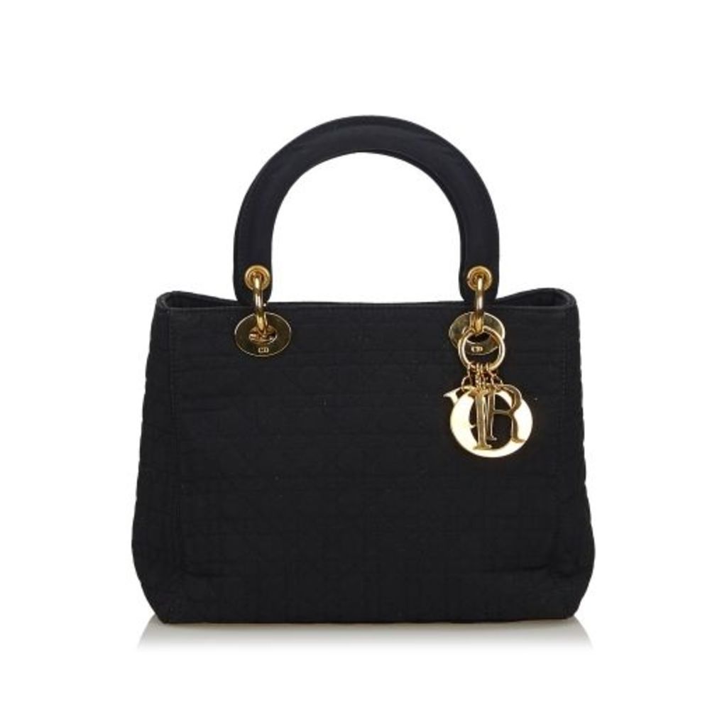 Dior Black Cannage Nylon Lady Dior Handbag