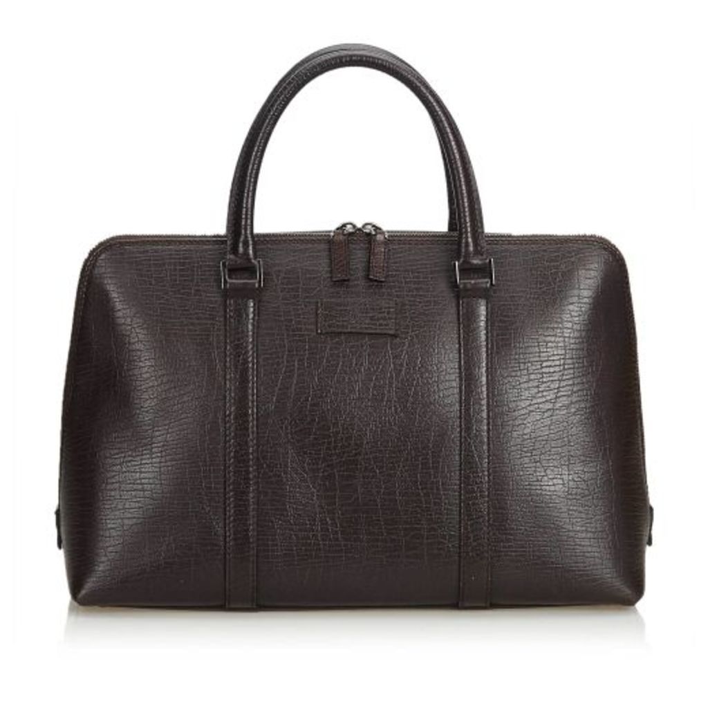 Gucci Brown Leather Boston Bag