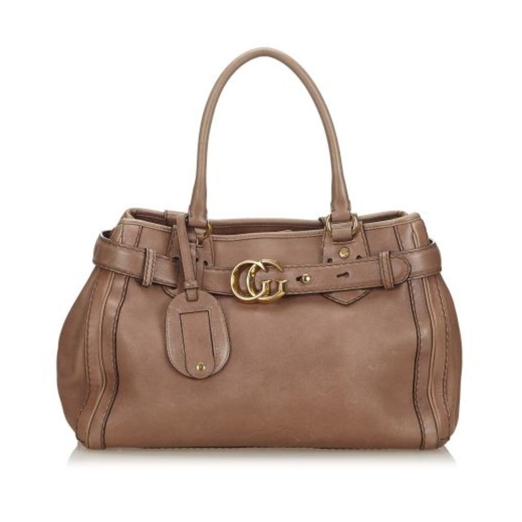 Gucci Brown Leather Running Tote