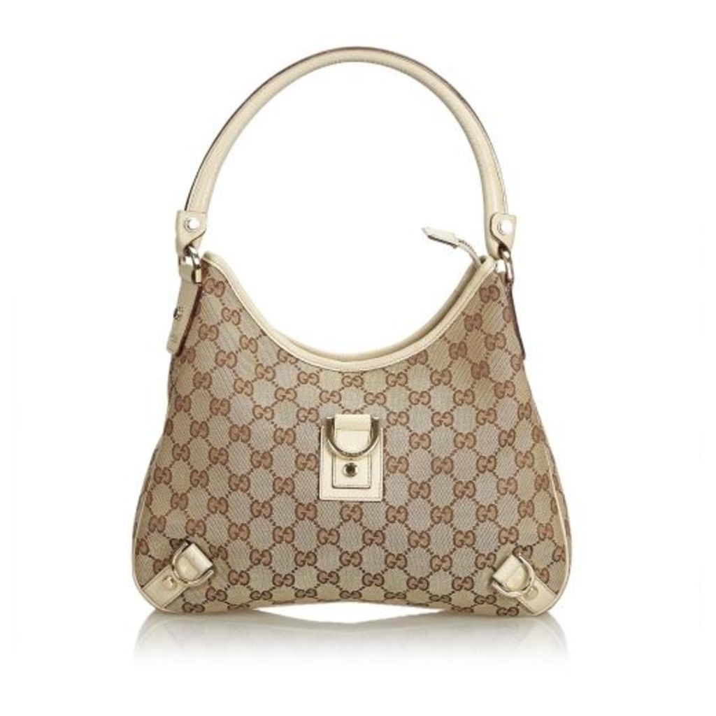 Gucci Brown Gg Jacquard Abbey Shoulder Bag