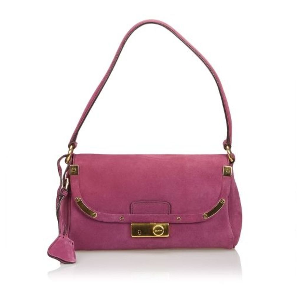 Prada Purple Suede Shoulder Bag