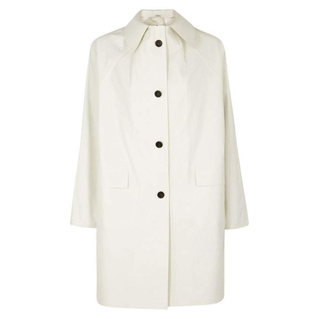 KASSL Off-white Coated Cotton-blend Coat