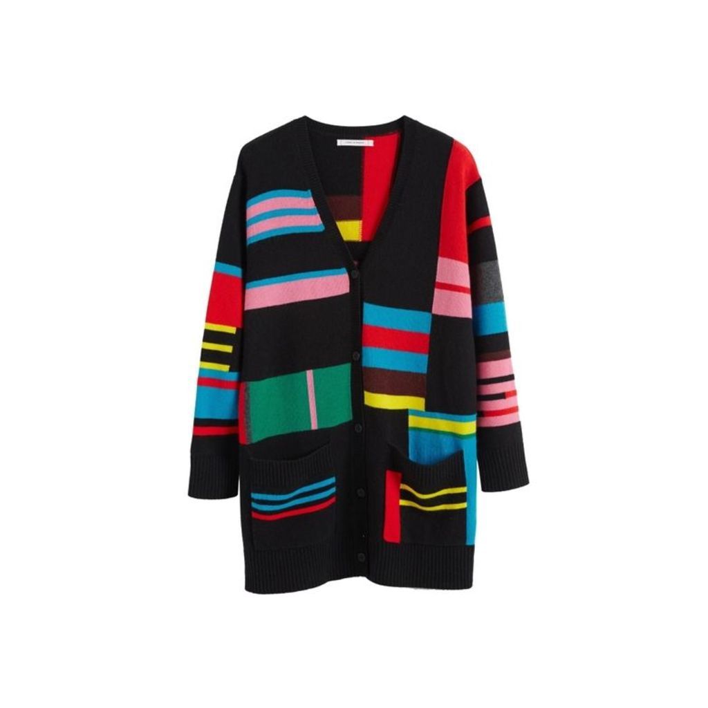 Chinti & Parker Multicolour Eccentric Wool-cashmere Cardigan