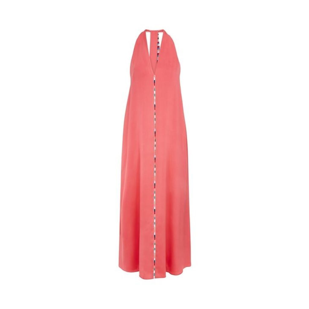 Varana Silk Long Dress With Piping