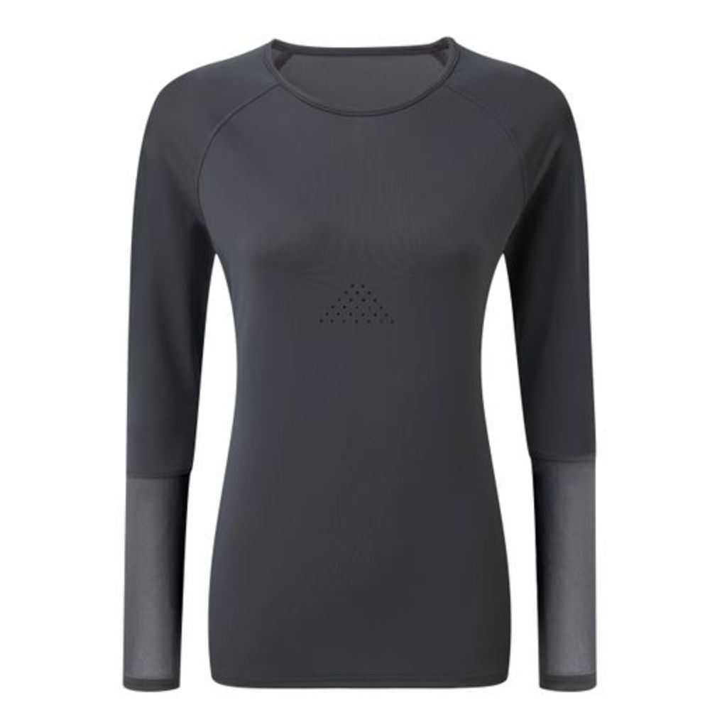 Tribe Sports Open Back Long Sleeve Top - Pewter