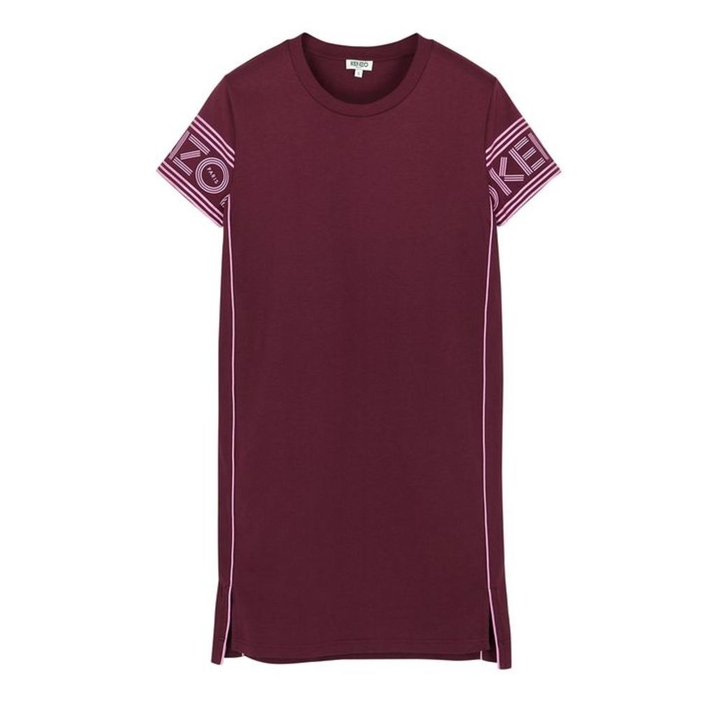 Kenzo Burgundy Logo-print Cotton T-shirt Dress