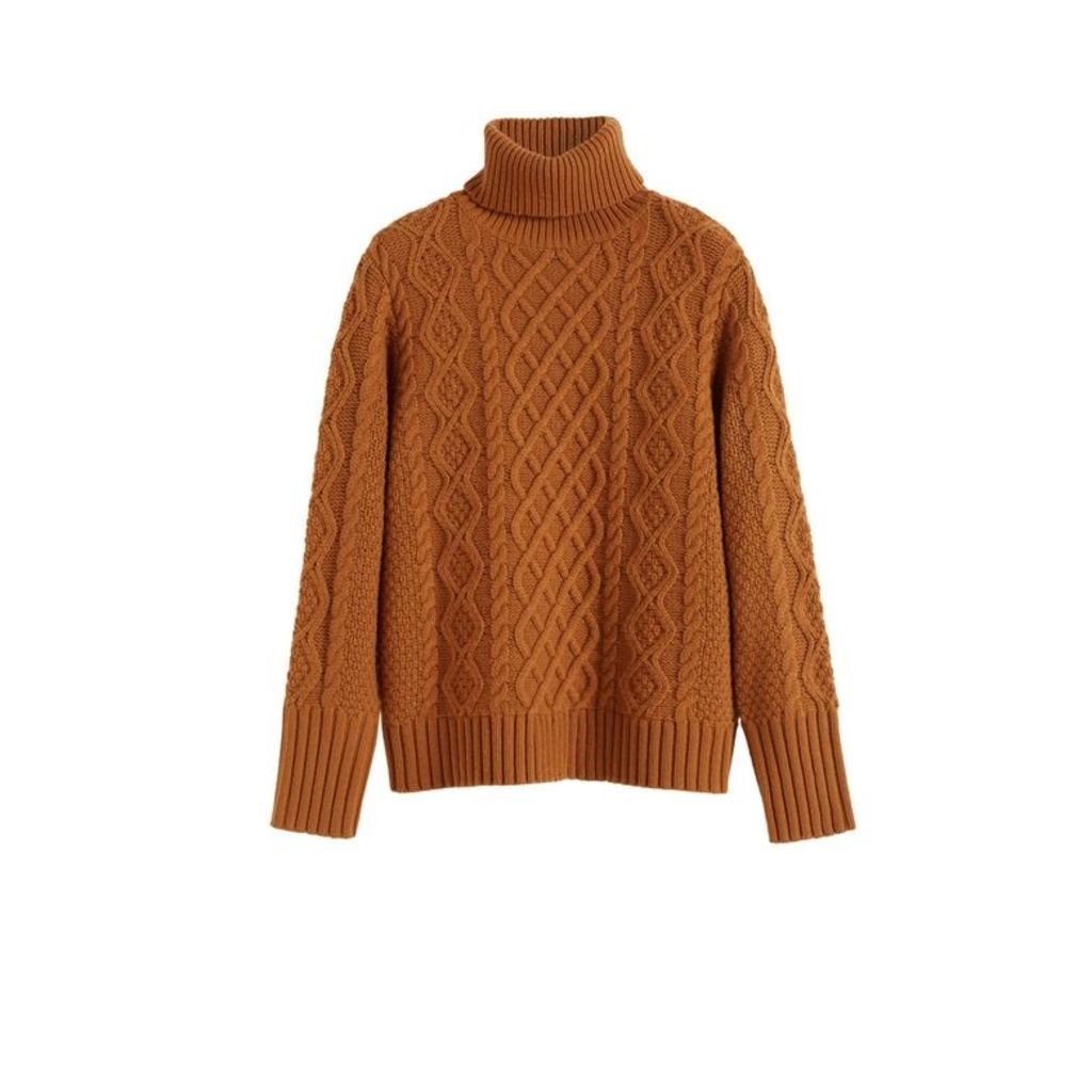 Chinti & Parker Ginger Pop Aran Merino Wool Sweater